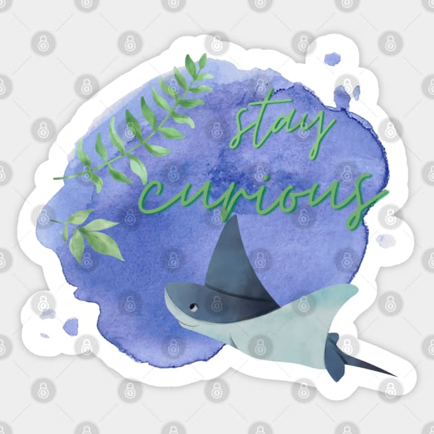 Stay Curious Watercolour Friendly Stingray Sticker by LoveofDog